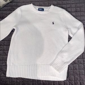 Boy’s White Ralph Lauren Crew Neck Sweater